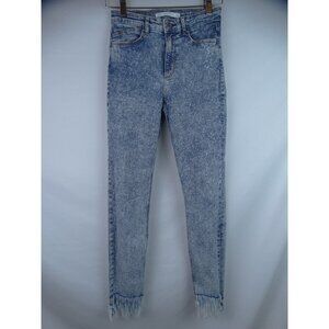 Zara Trafaluc Denimwear Womens Jeans Size 4 Skinny Splatter Bleach Cut Off Pants